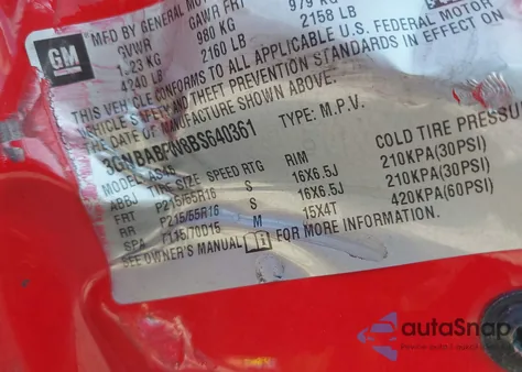 2011 Chevrolet Hhr Lt from USA, damaged, VIN 3GNBABFW8BS640361